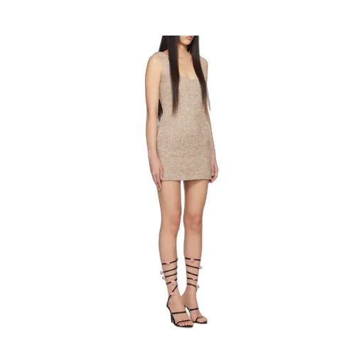 Low-Round Neck Tweed Dress