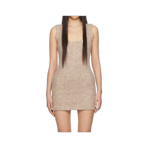 Low-Round Neck Tweed Dress