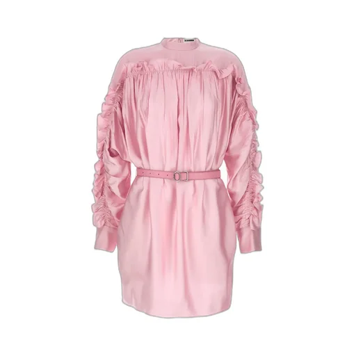 Jil Sander Ruffled Belted Mini Dress