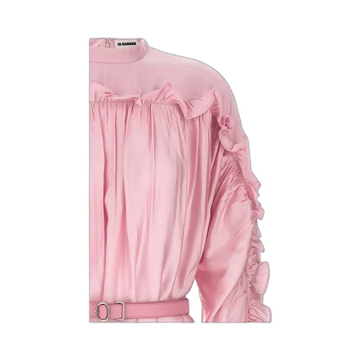 Jil Sander Ruffled Belted Mini Dress