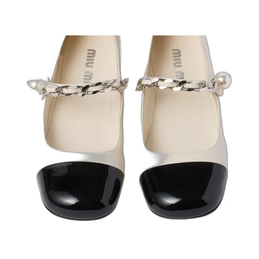 Miu Miu Two-Toned Chain-Linked Ballerinas