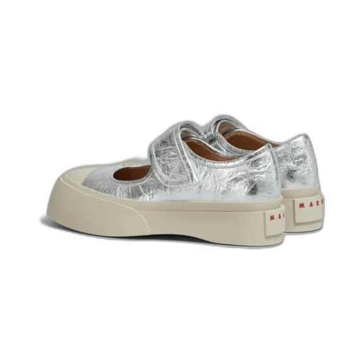 Marni Mary Jane Metallic Wrinkled Sneakers