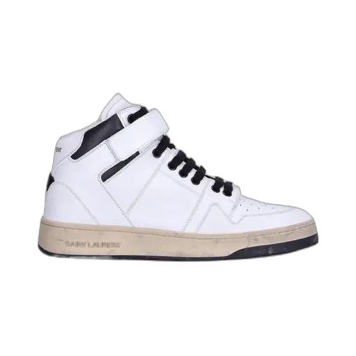 Saint Laurent Round Toe Lace-Up Sneakers