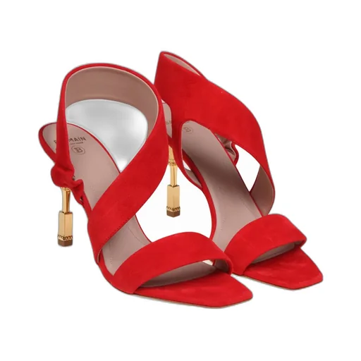 Balmain Logo Engraved Heeled Sandals