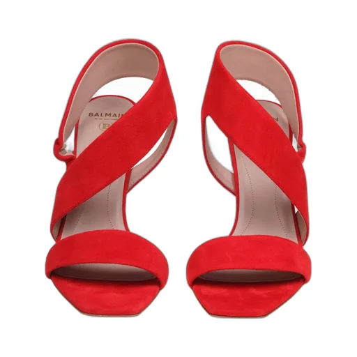 Balmain Logo Engraved Heeled Sandals