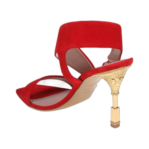 Balmain Logo Engraved Heeled Sandals