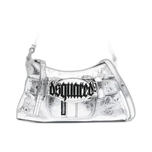 Dsquared2 Gothic Logo-Plaque Zipped Clutch Bag
