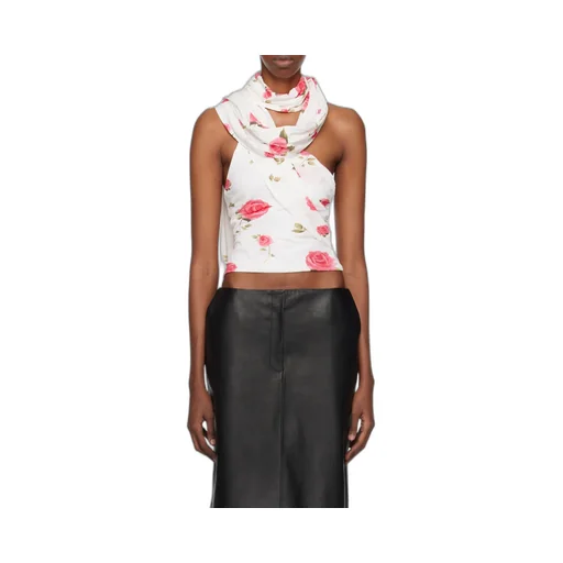Magda Burtym Floral Wrapped Neck Top
