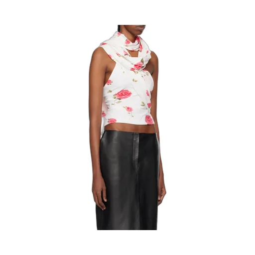 Magda Burtym Floral Wrapped Neck Top