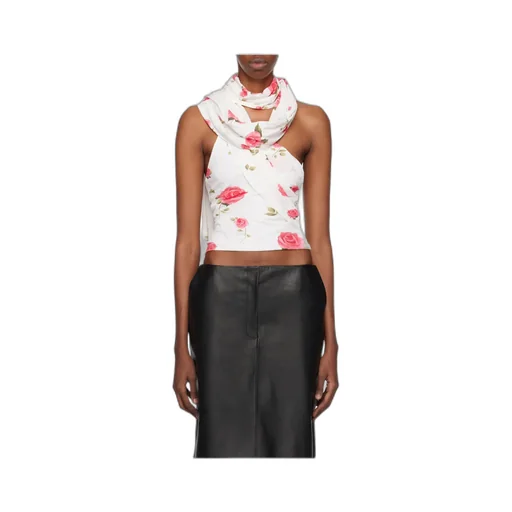 Magda Burtym Floral Wrapped Neck Top