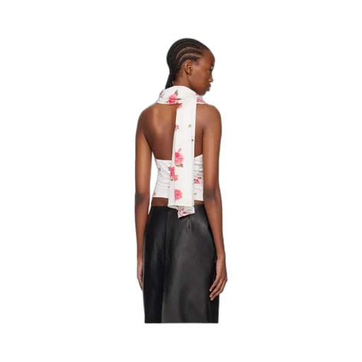 Magda Burtym Floral Wrapped Neck Top