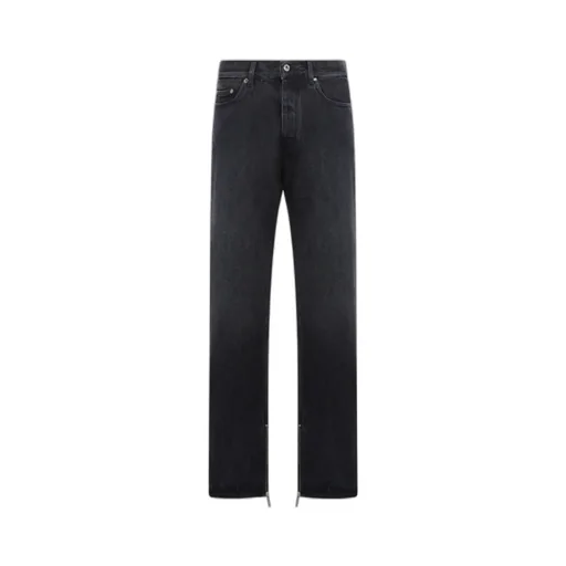 Off-White Logo Patch Straight Leg Jeans