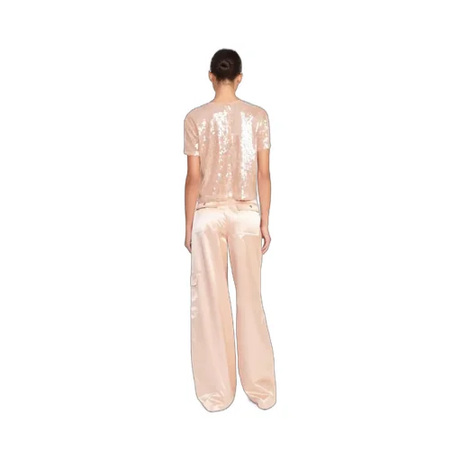 Belted Satin-Finish Palazzo Pants