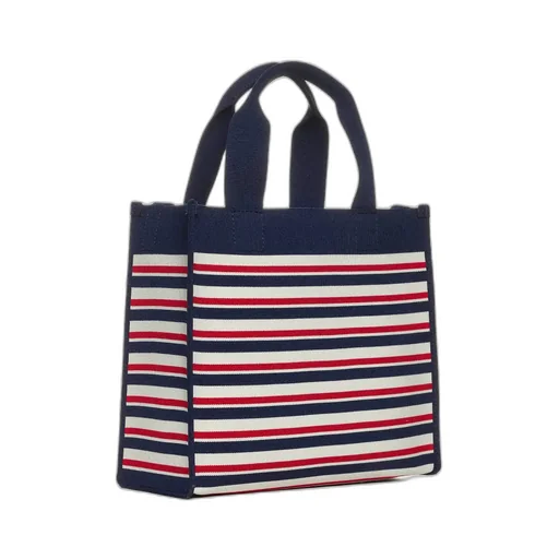 Marni Striped Open-Top Top Handle Bag