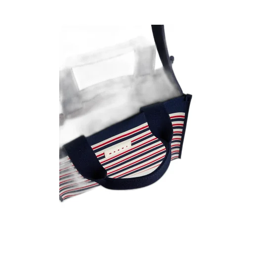 Marni Striped Open-Top Top Handle Bag