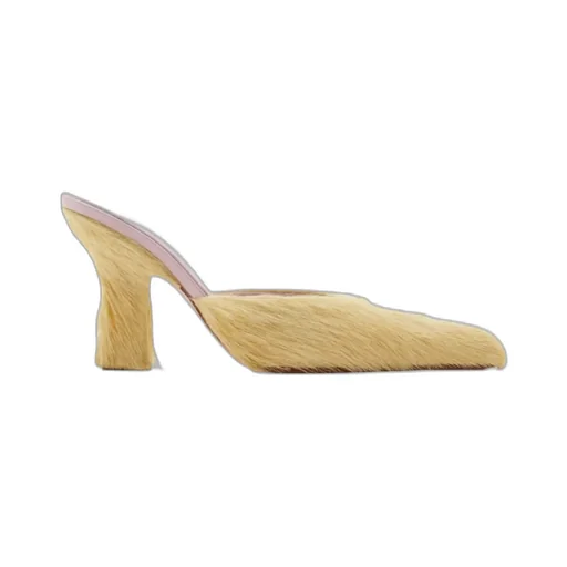 Burberry Buck Hair Calf Pointed-Toe Mules