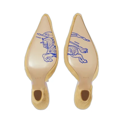 Burberry Buck Hair Calf Pointed-Toe Mules