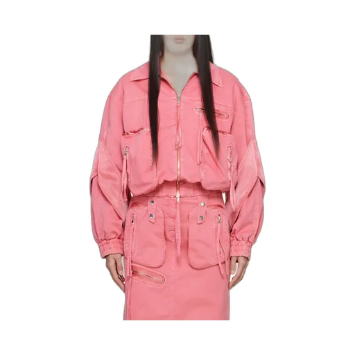 Satin-Inserts Bomber Jacket