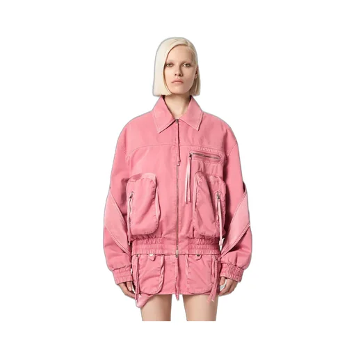 Satin-Inserts Bomber Jacket