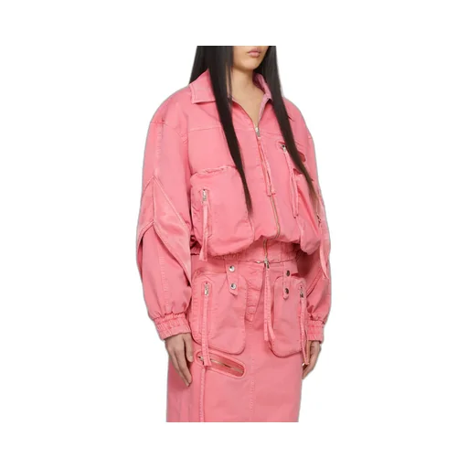 Satin-Inserts Bomber Jacket