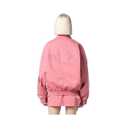Satin-Inserts Bomber Jacket