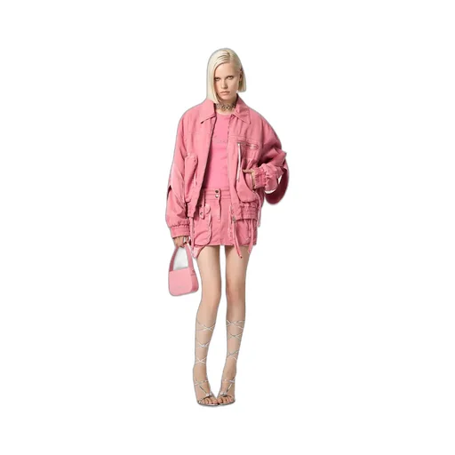 Satin-Inserts Bomber Jacket