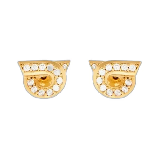 Ferragamo Gancini Embellished Polished Finish Earrings