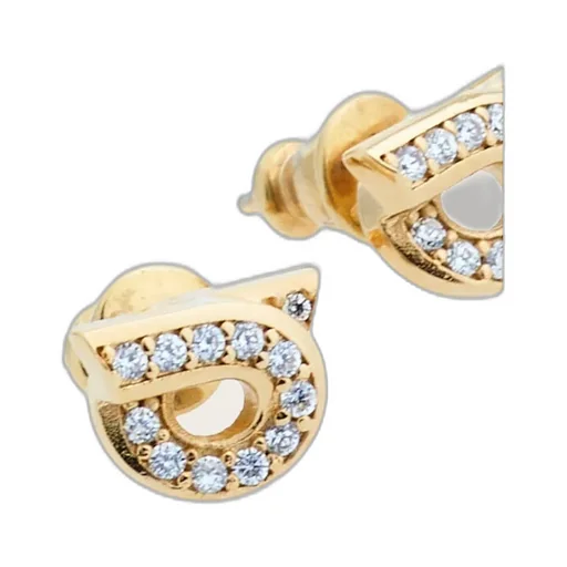 Ferragamo Gancini Embellished Polished Finish Earrings