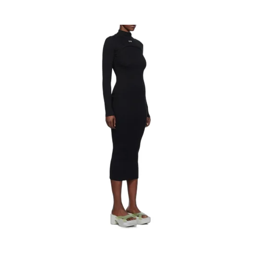 Off-White High-Neck Stretch Dress