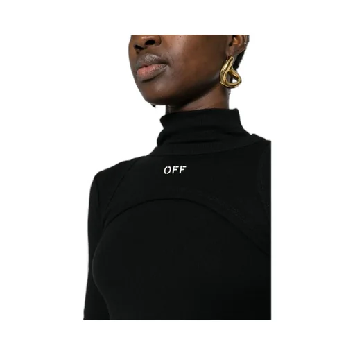 Off-White High-Neck Stretch Dress