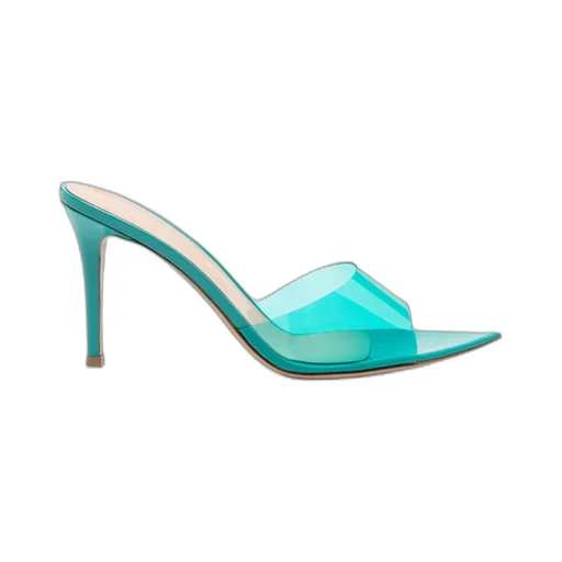 Elle 85Mm Transparent-Strap Mules