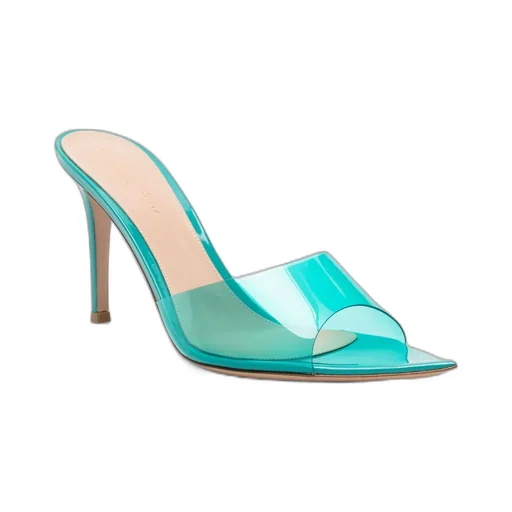 Elle 85Mm Transparent-Strap Mules