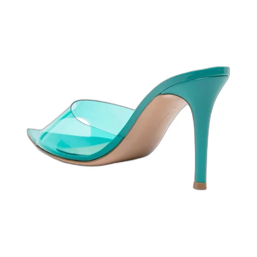 Elle 85Mm Transparent-Strap Mules