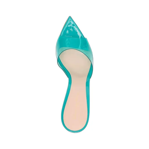 Elle 85Mm Transparent-Strap Mules