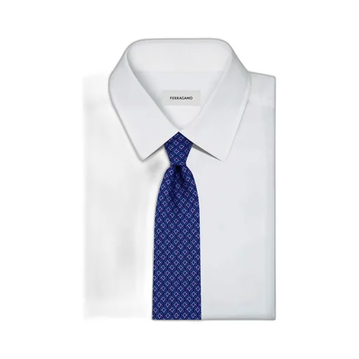 Ferragamo Tetris-Printed Pointed-Tip Tie