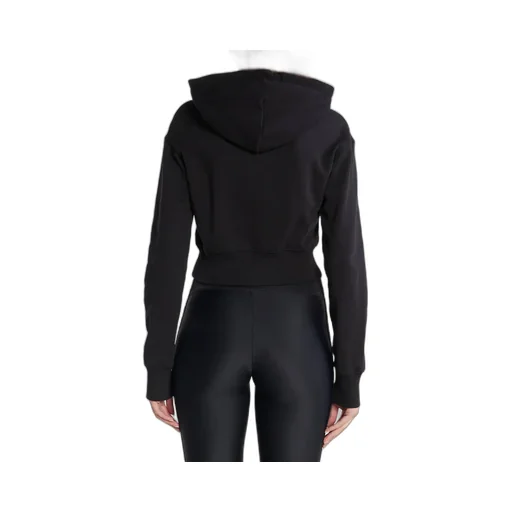 Versace Jeans Couture Logo Printed Drawstring Cropped Hoodie