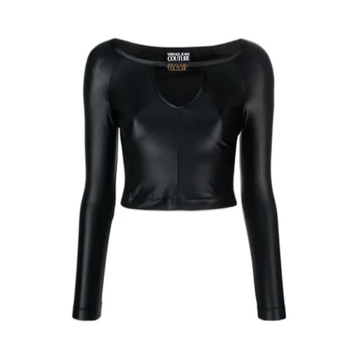 Versace Jeans Couture Cut-Out Detailed Jersey Cropped Top