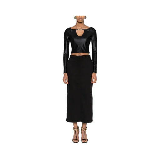 Versace Jeans Couture Cut-Out Detailed Jersey Cropped Top