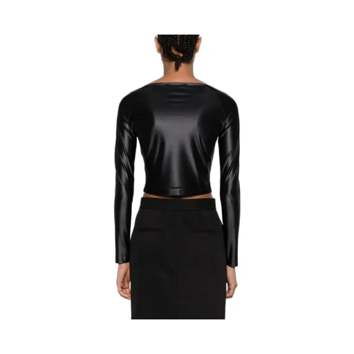 Versace Jeans Couture Cut-Out Detailed Jersey Cropped Top
