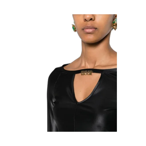 Versace Jeans Couture Cut-Out Detailed Jersey Cropped Top