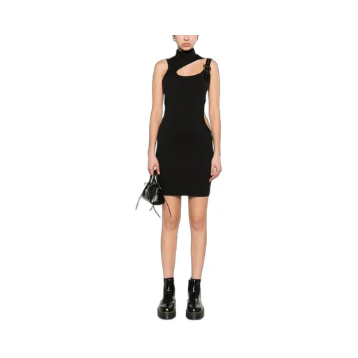Buckle-Straps Cut-Out Minidress