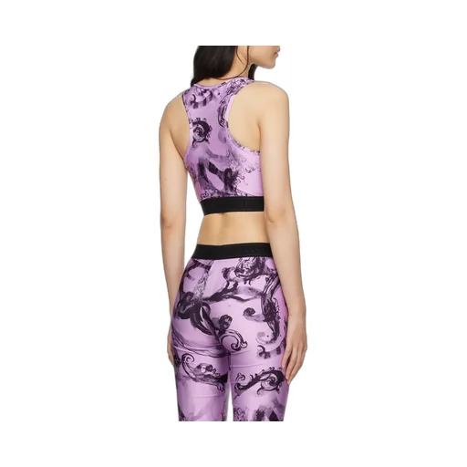 Versace Jeans Couture Magazine-Printed Sleeveless Cropped Top