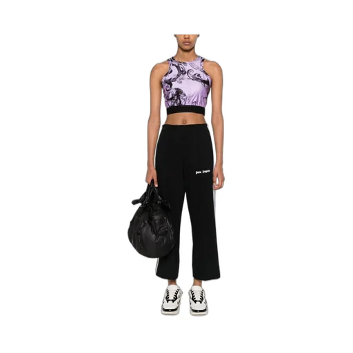 Versace Jeans Couture Magazine-Printed Sleeveless Cropped Top