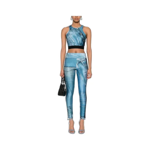 Patch Denim Crop Top