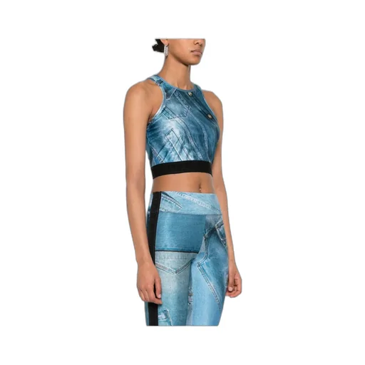 Patch Denim Crop Top