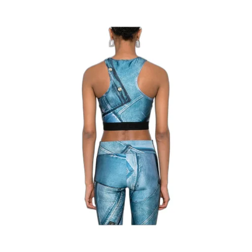 Patch Denim Crop Top