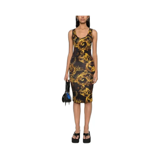 Watercolour Couture-Print Midi Dress