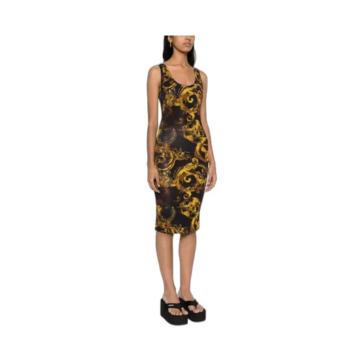 Watercolour Couture-Print Midi Dress