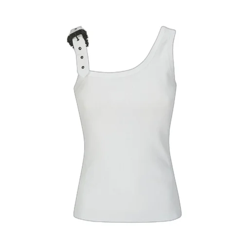 Versace Jeans Couture Buckle-Embellished Ribbed Tank Top