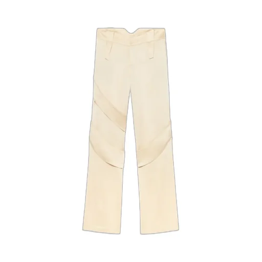 Blumarine Mid-Waist Satin Cargo Trousers